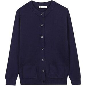 Bimozi Womens Ladies Blue Button Down Cardigan Long Sleeve Sweater Sz XL NEW